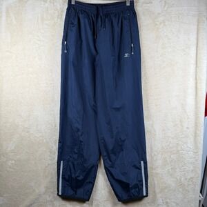 Starter Mens Navy Blue Athletic Track Pants Zipper‎ Ankle Reflective Size Medium